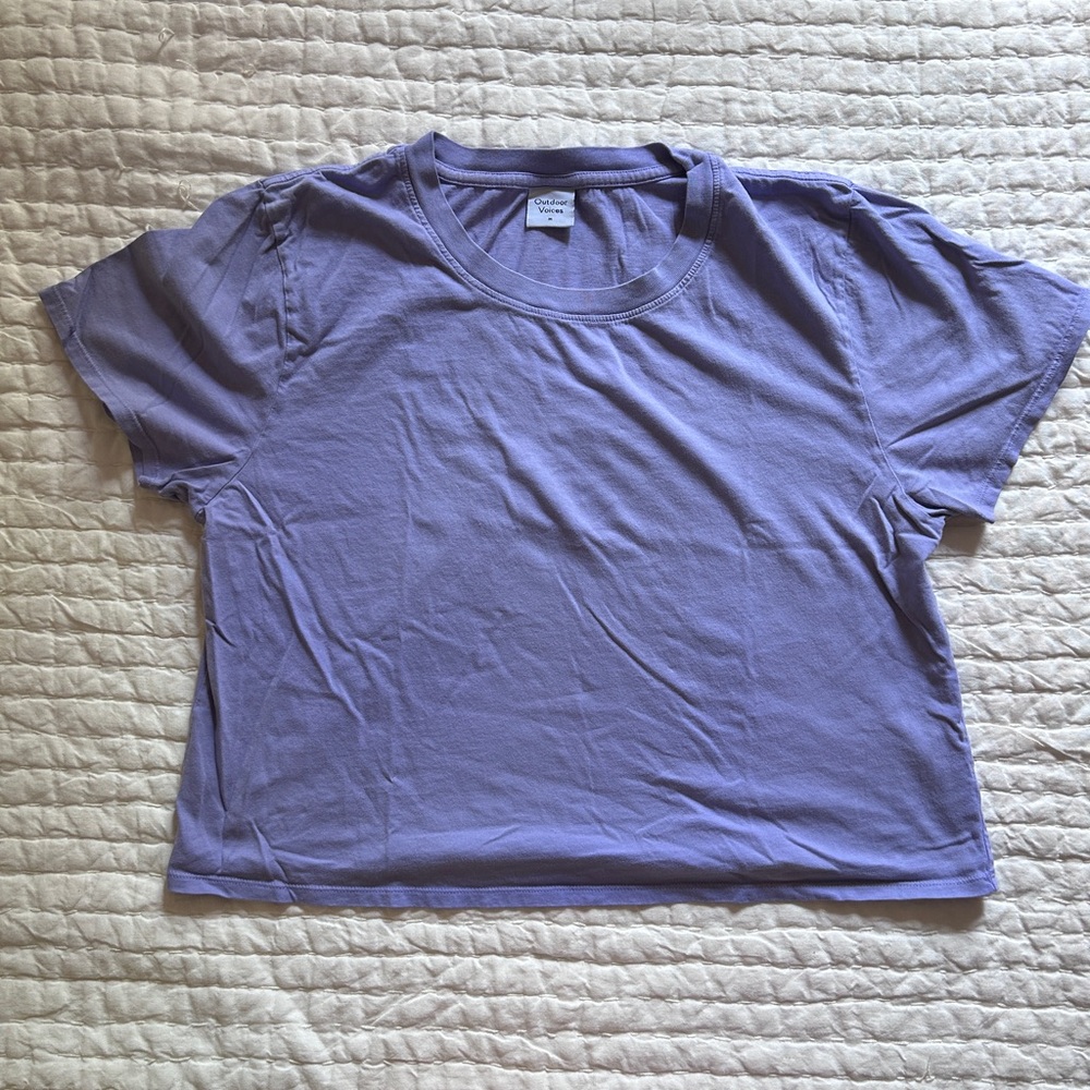 Outdoor VoicesLilac Cropped Short Sleeve Top